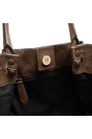 Midi New York Bag in Mocha Suede & Mocha Smooth | Revolve Clothing (Global)