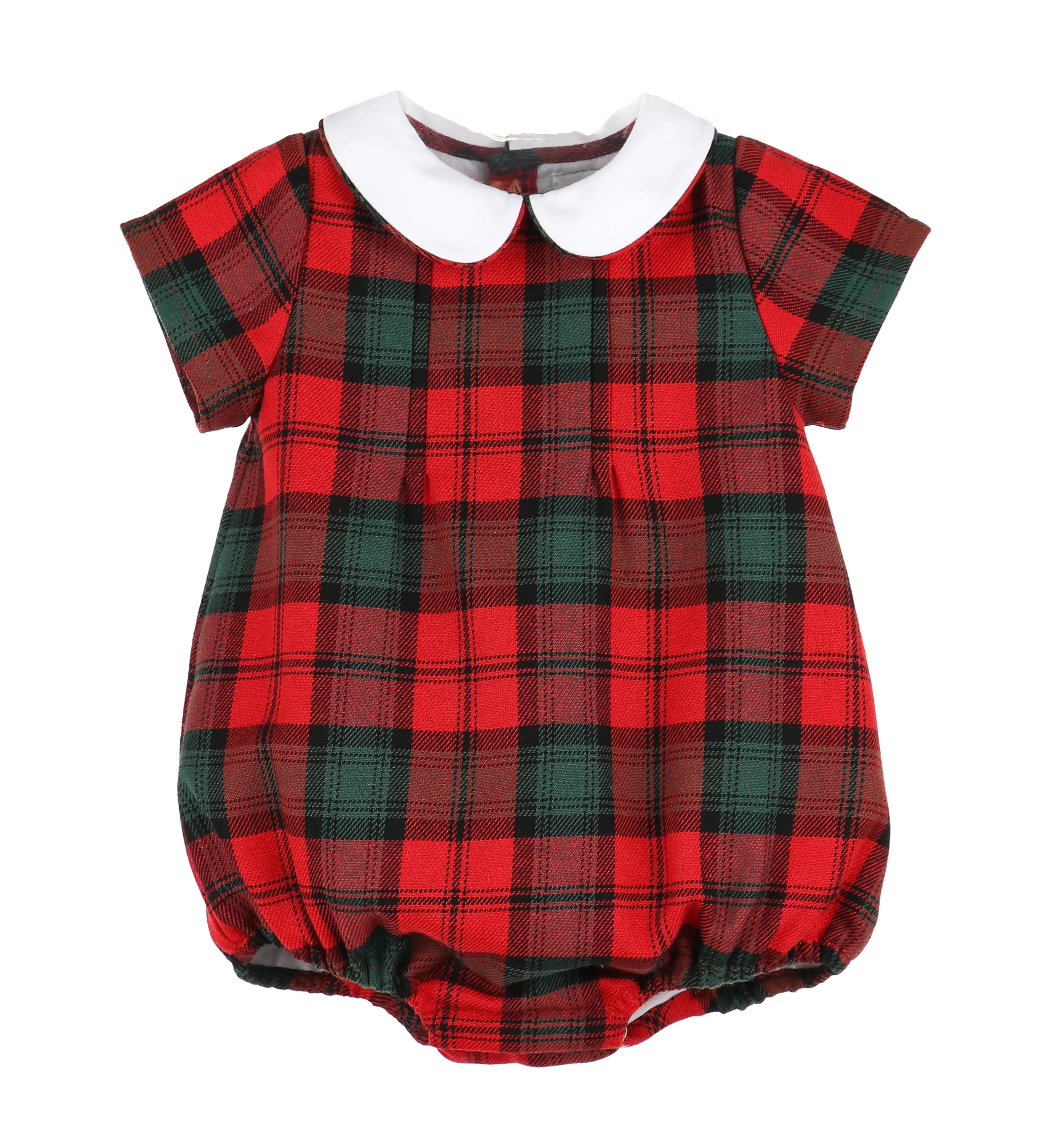Sophie and Lucas Red and Green Tartan Tidings Bubble | JoJo Mommy