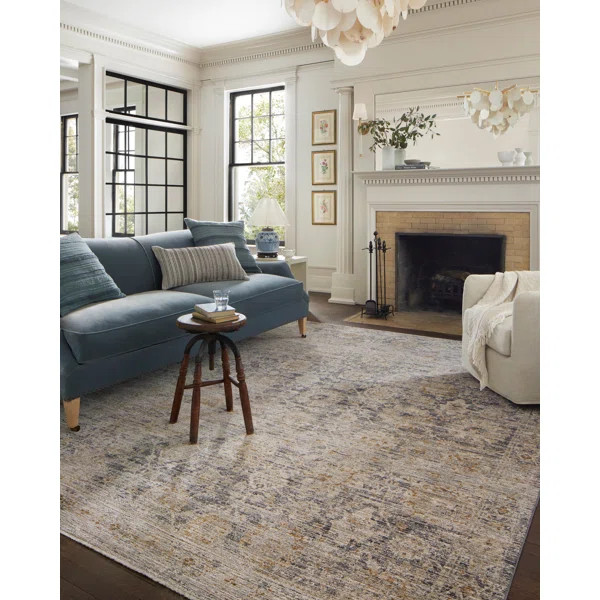 Jean Stoffer x Loloi Katherine Charcoal / Gold Area Rug | Wayfair North America