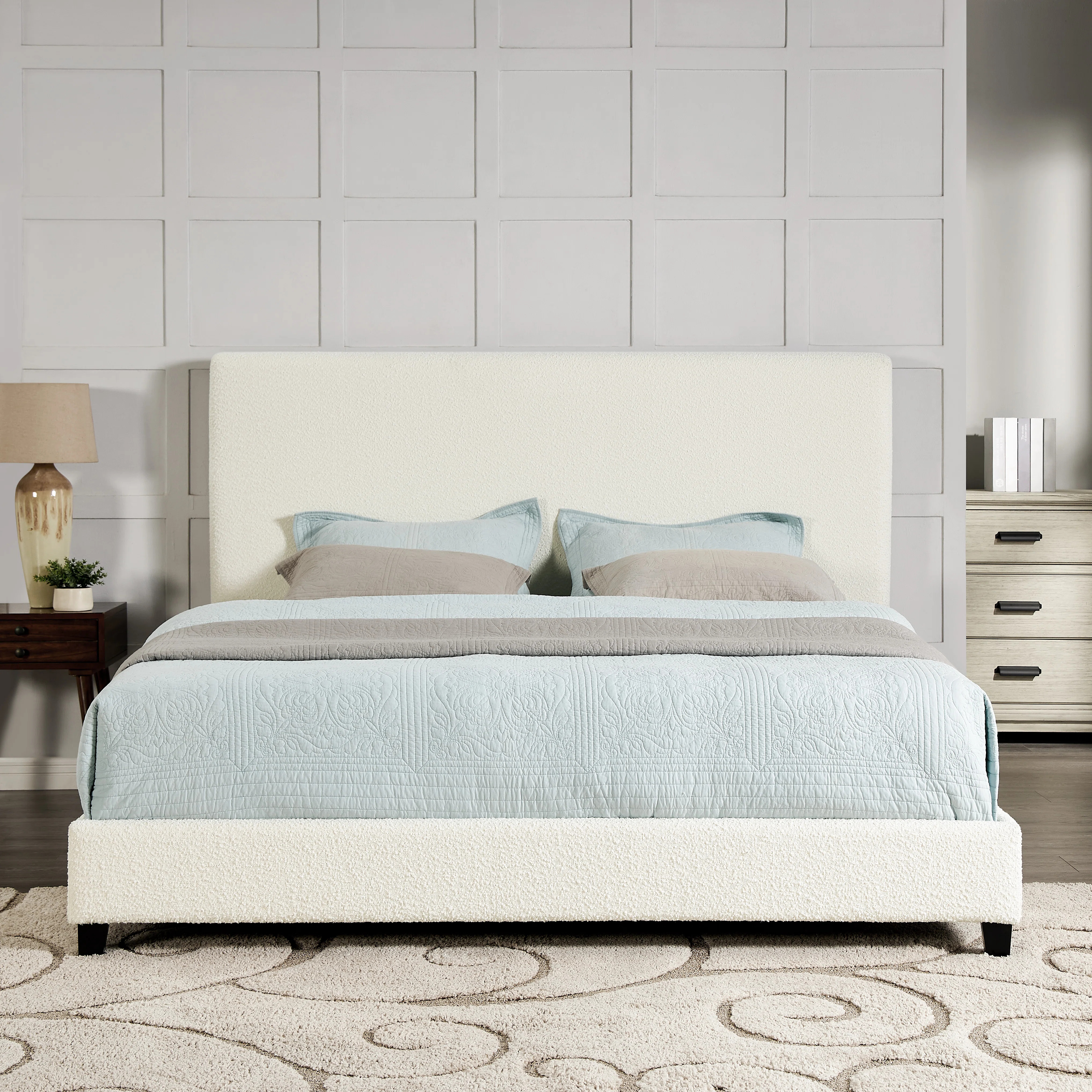 Aryia Boucle Upholstered Platform Bed | Wayfair North America