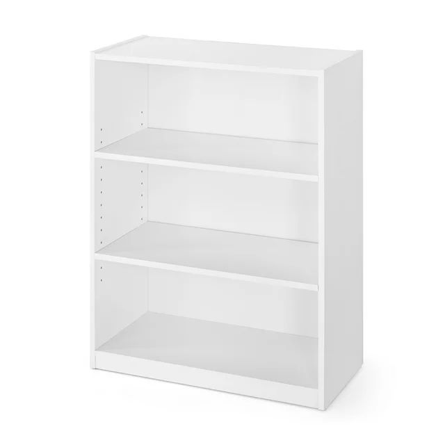 Mainstays 3-Shelf Bookcase with Adjustable Shelves, White | Walmart (US)