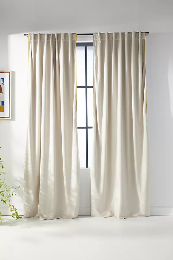 Addie Velvet Curtain By Anthropologie in White Size 50X63 | Anthropologie (US)