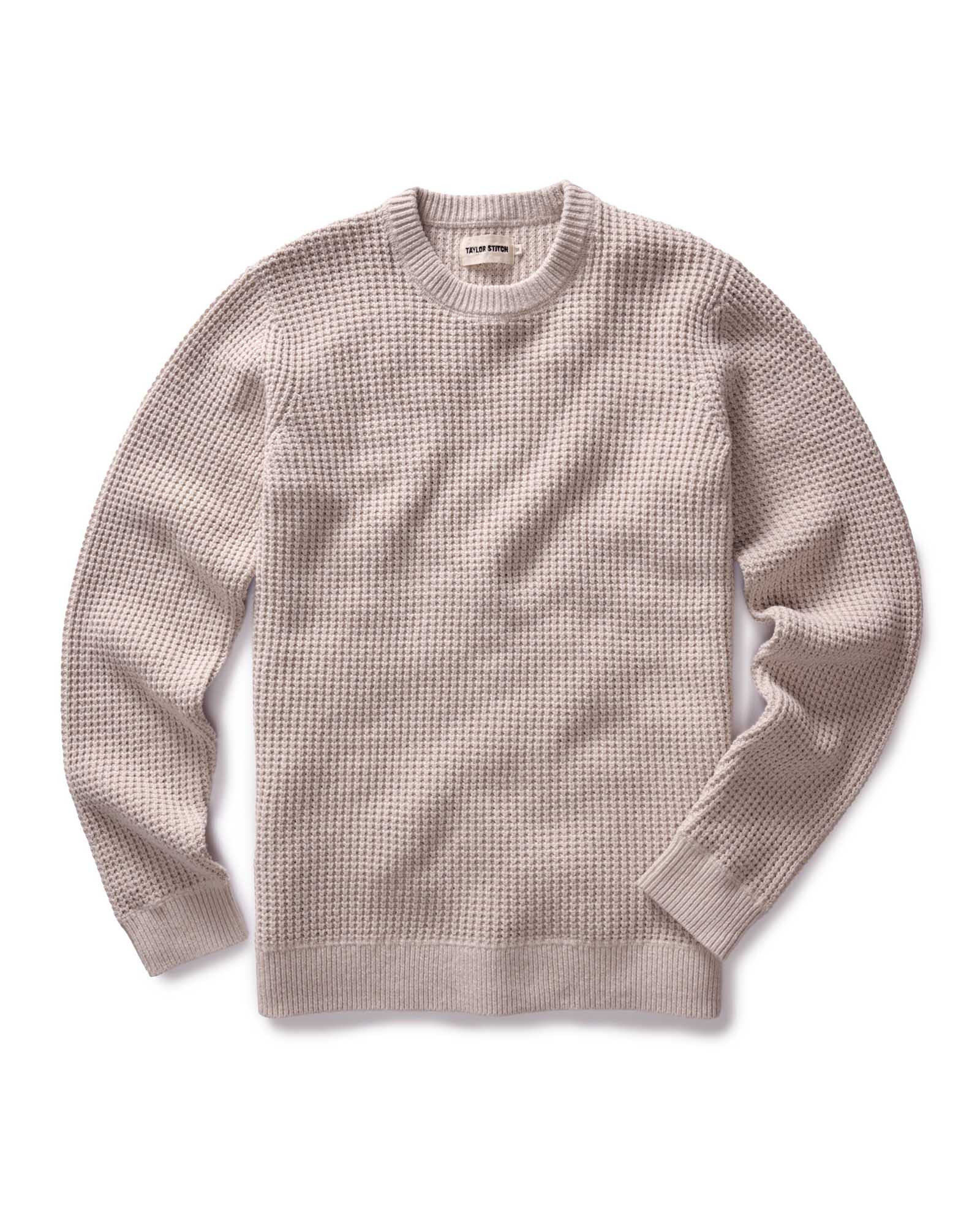 The Ranger Sweater in Heather Fog Linen Waffle | Taylor Stitch