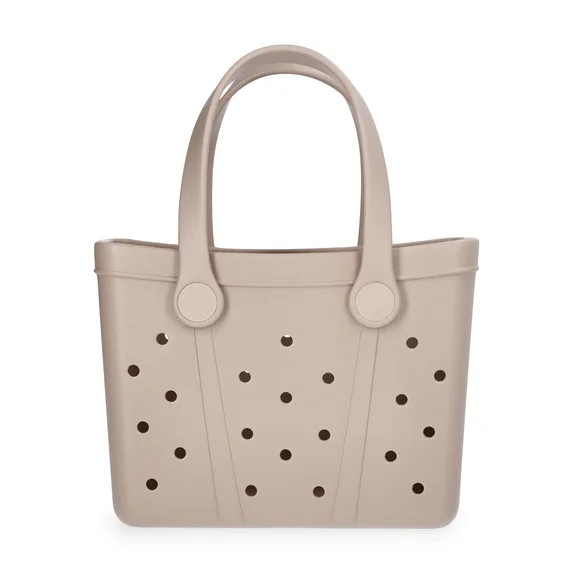 Time and Tru Women's Lightweight Mini Beach Tote Bag, Tan | Walmart (US)
