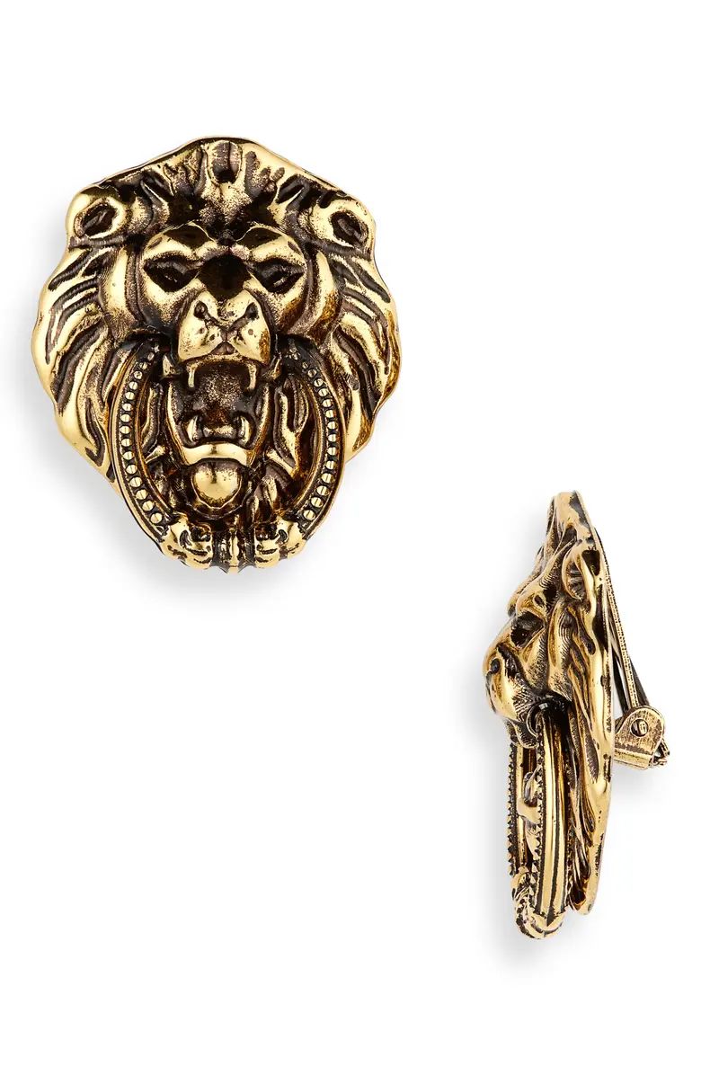 Moschino Lion Head Clip-On Earrings | Nordstrom | Nordstrom