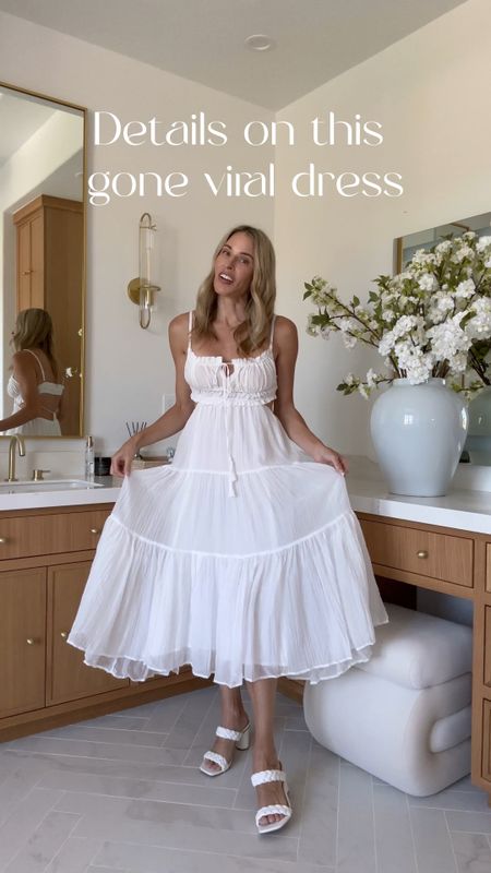 White free people inspired dress 

#LTKover40 #LTKSeasonal #LTKstyletip