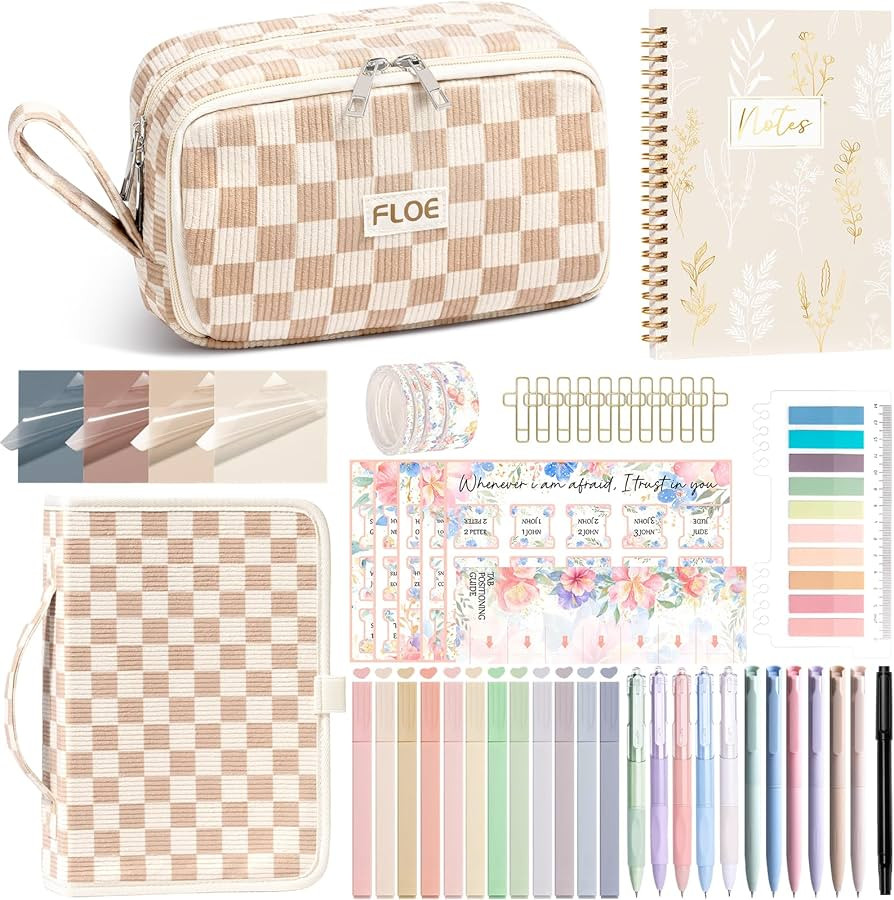 Bible Study Supplies Journaling Kit for Women with Bible Cover Case, Valentines Day Christian Gif... | Amazon (US)