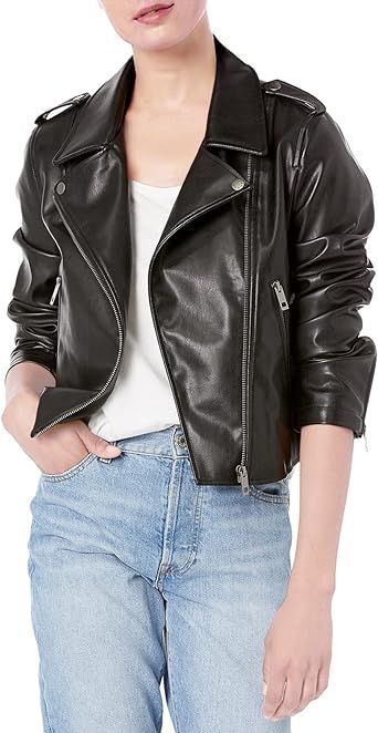 The Drop Women's Heather Vegan Leather Moto Jacket | Amazon (US)