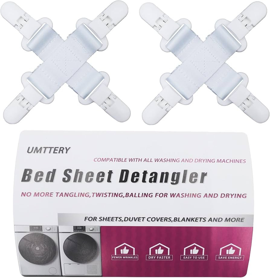 Bed Sheet Detangler, Keep Bed Sheets/Duvet Covers/Blankets from Tangling, Twisting & Balling in W... | Amazon (US)