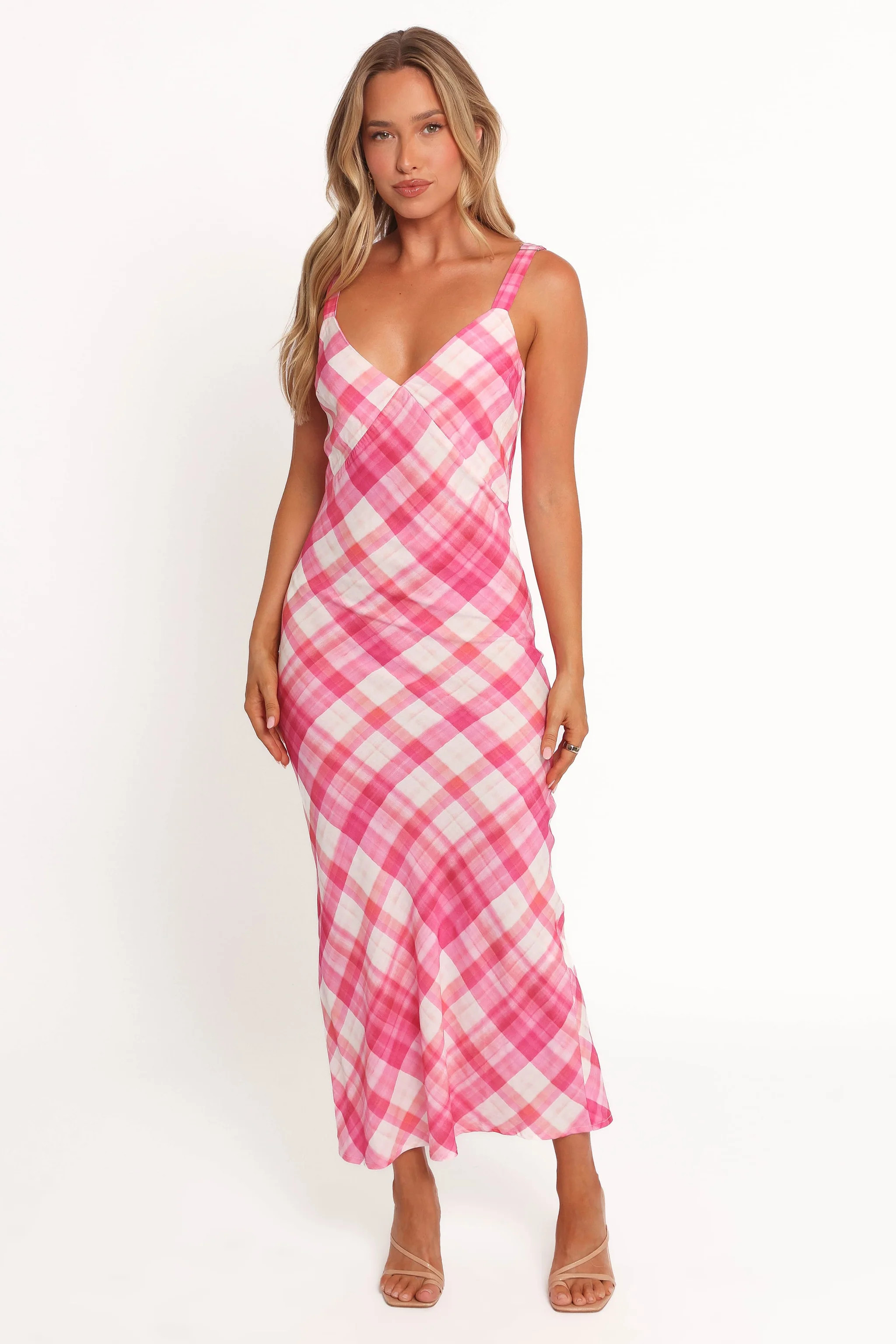 Morghan Midi Dress - Pink Check | Petal & Pup (US)
