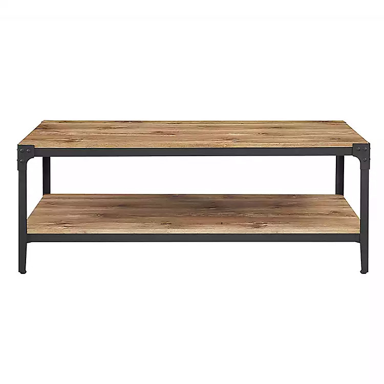 Barnwood Angle Iron Coffee Table | Kirkland's Home