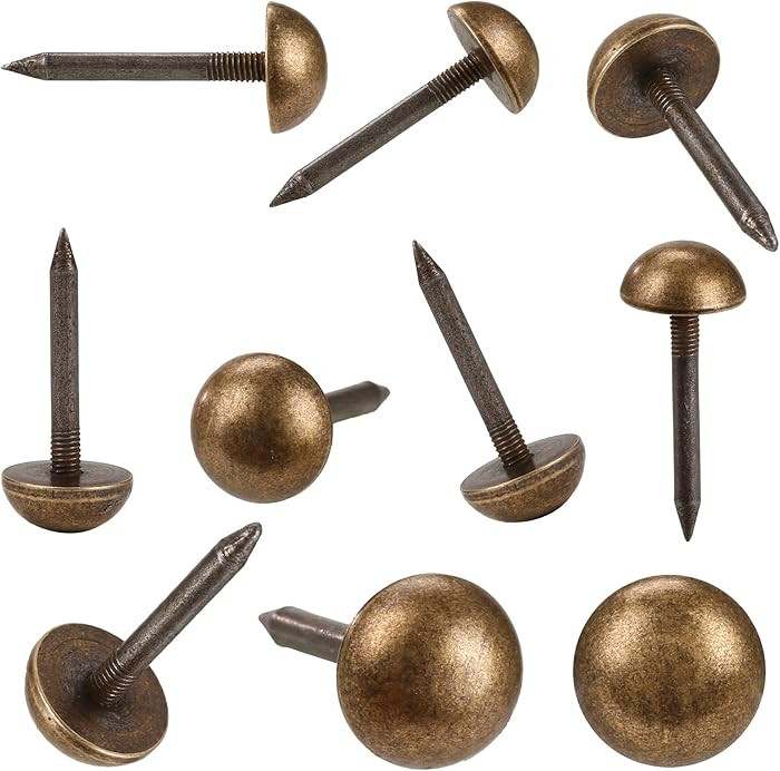 Solid Pure Brass Tacks as Antique Upholstery Tacks for Furniture, Decorative Push Pins for Wood,C... | Amazon (US)