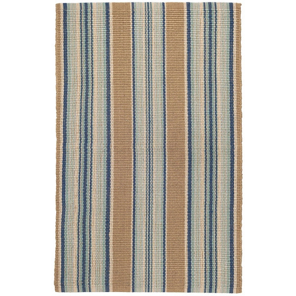 Blue Heron Stripe Handwoven Cotton Rug | Annie Selke