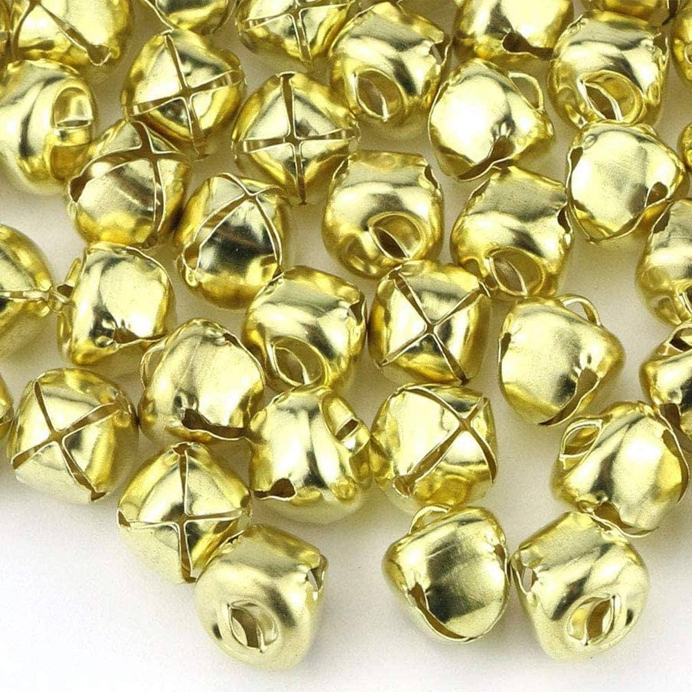 100 Pcs Jingle Bells Bulk, 1 Inch Craft Bells for DIY Christmas Home Decoration (Gold) | Amazon (US)