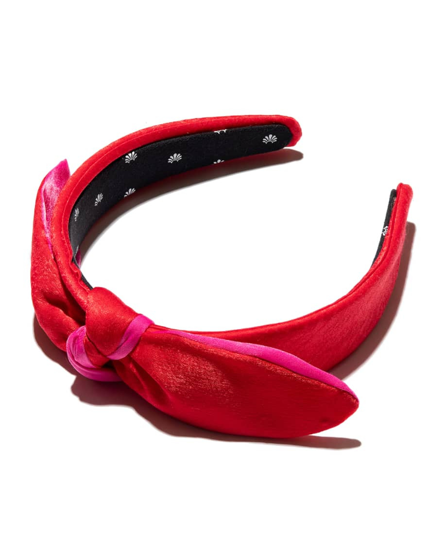 Lele Sadoughi Velvet Colorblock Knot Bow Headband | Neiman Marcus
