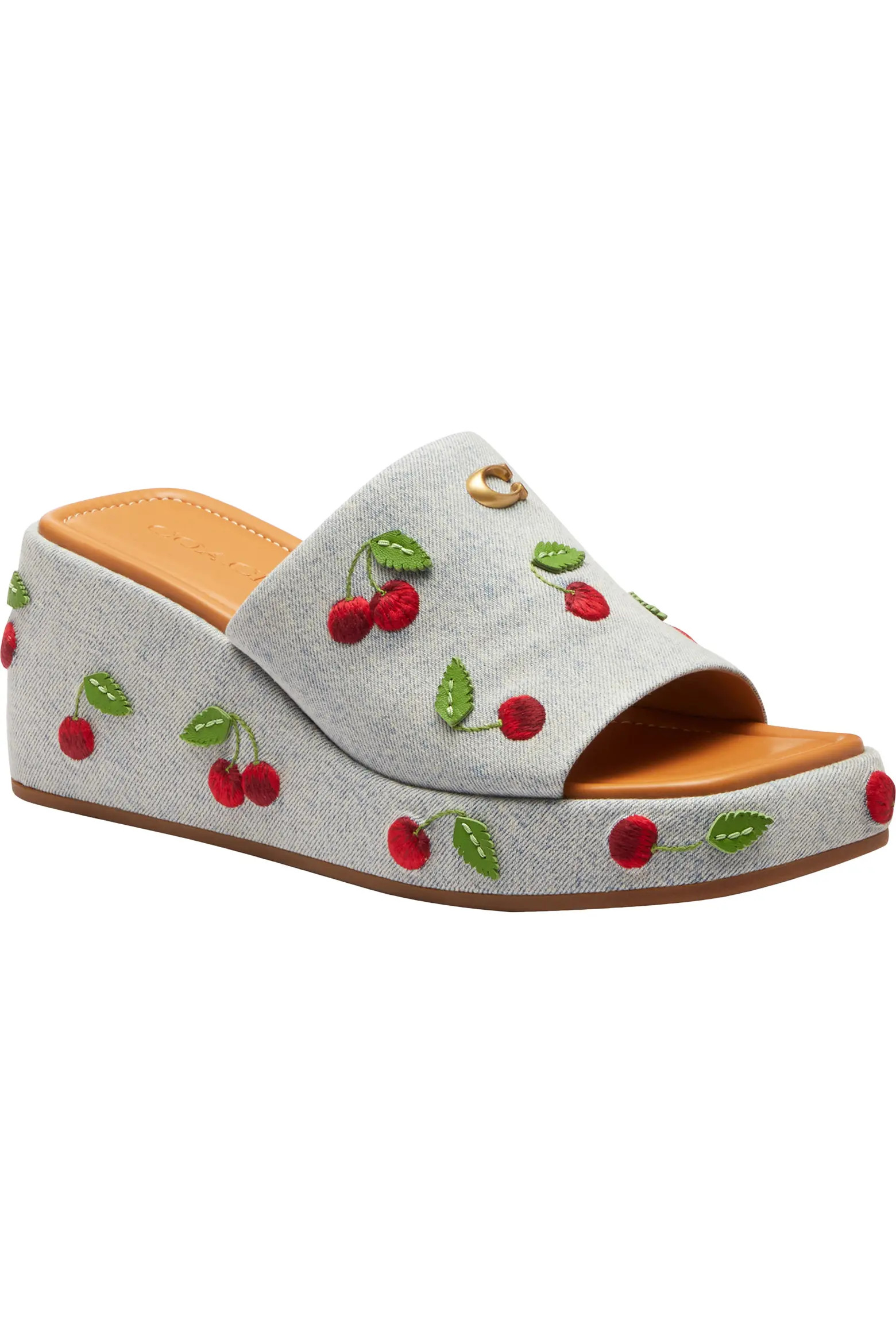Marie Denim Cherries Platform Wedge Sandal (Women) | Nordstrom | Nordstrom
