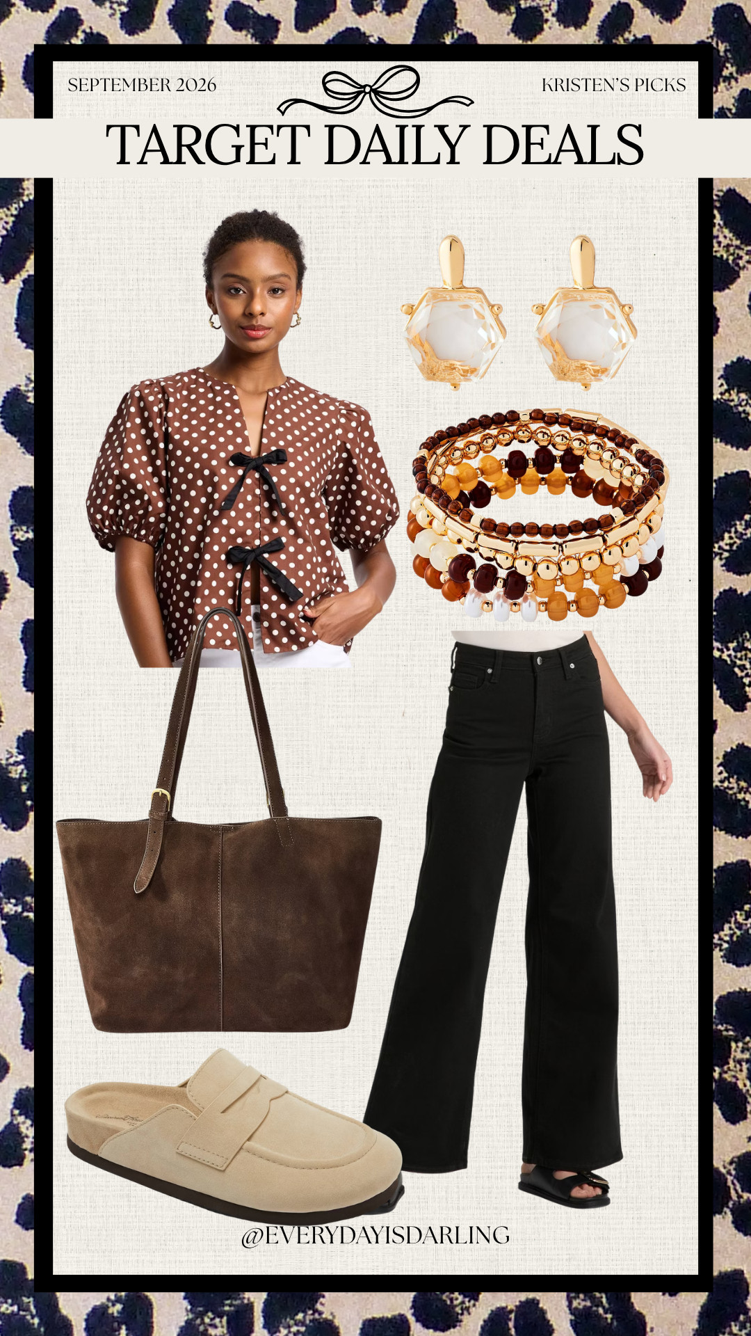 This brown polka dot top is too cute!!  

 #LTKootd