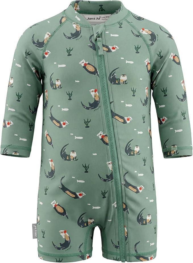 JAN & JUL Long Sleeve 1-pc UV Jumpsuit Rash Guard (Baby, Toddler) | Amazon (US)