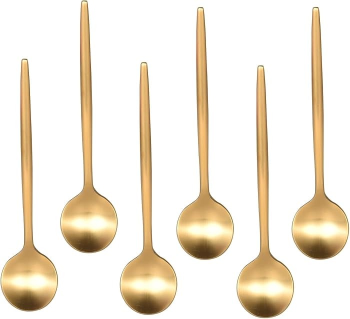 IMEEA Gold Espresso Spoons Set of 6 Stainless Steel Coffee Spoons 5.1-Inch | Amazon (US)