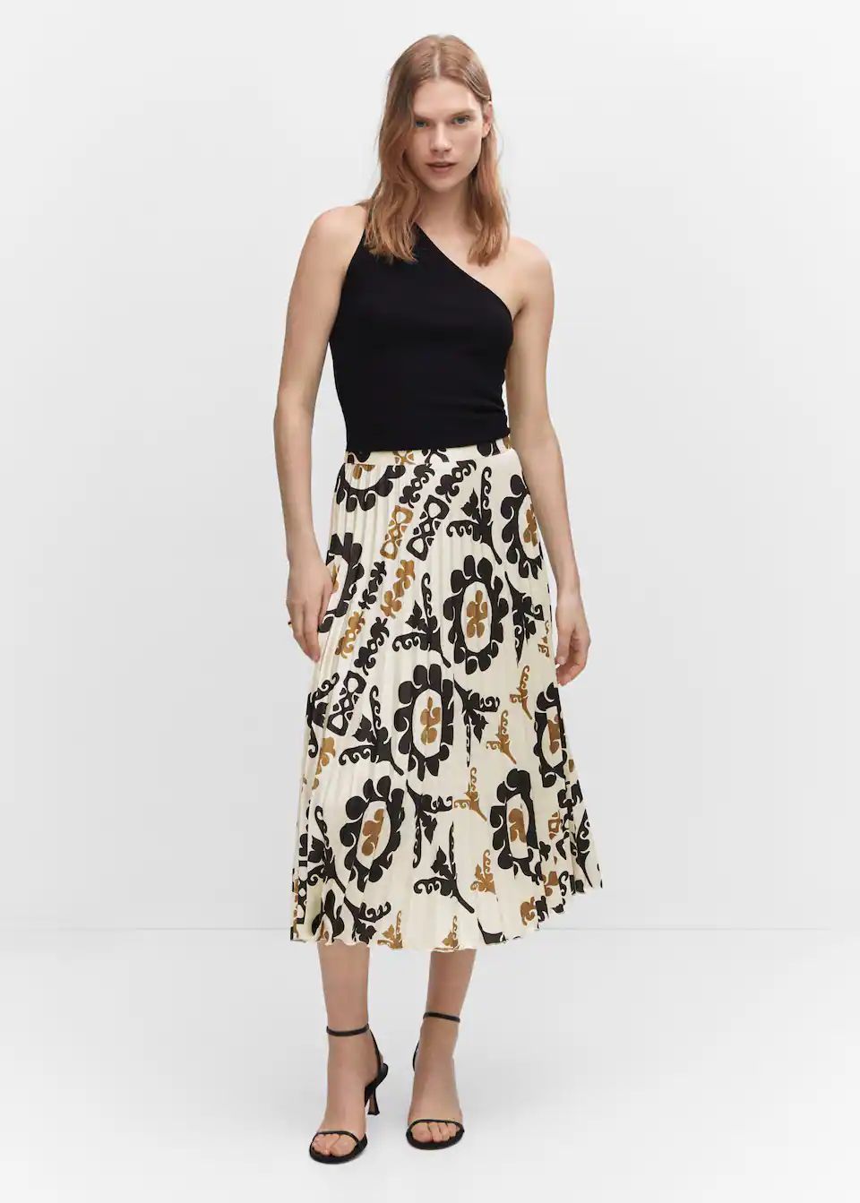 Printed pleated skirt | MANGO (US)