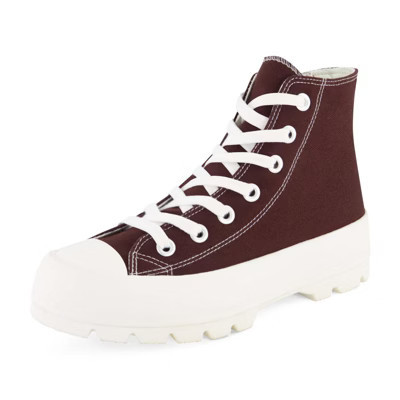 CUSHIONAIRE Women's Vespa high top Canvas Sneaker +Memory Foam and Side Zipper Chocolate Zip 7.5 | Target