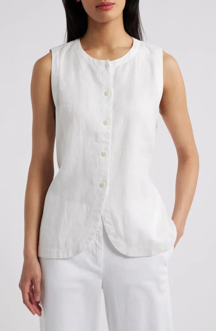 Organic Linen Long Vest | Nordstrom