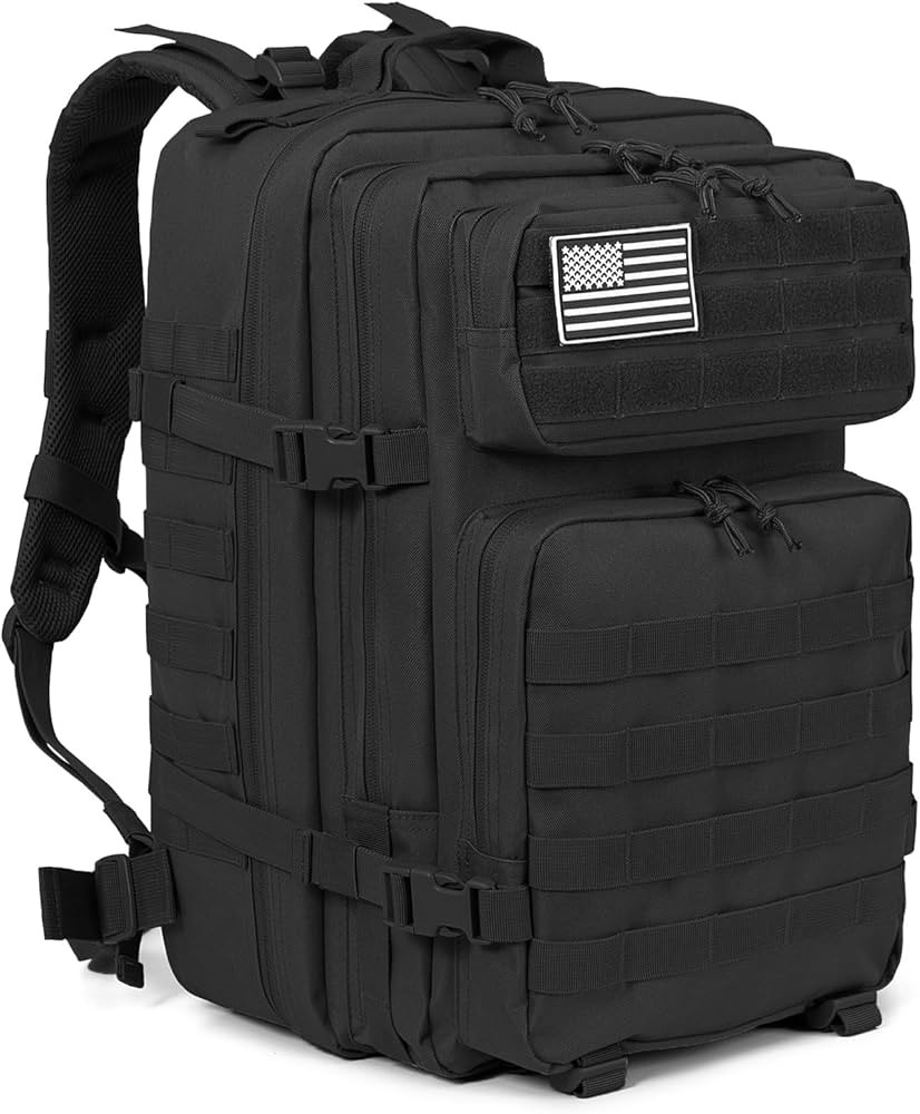 QT&QY 45L Military Tactical Backpacks Molle Army Assault Pack 3 Day Bug Out Bag Hiking Treeking R... | Amazon (US)