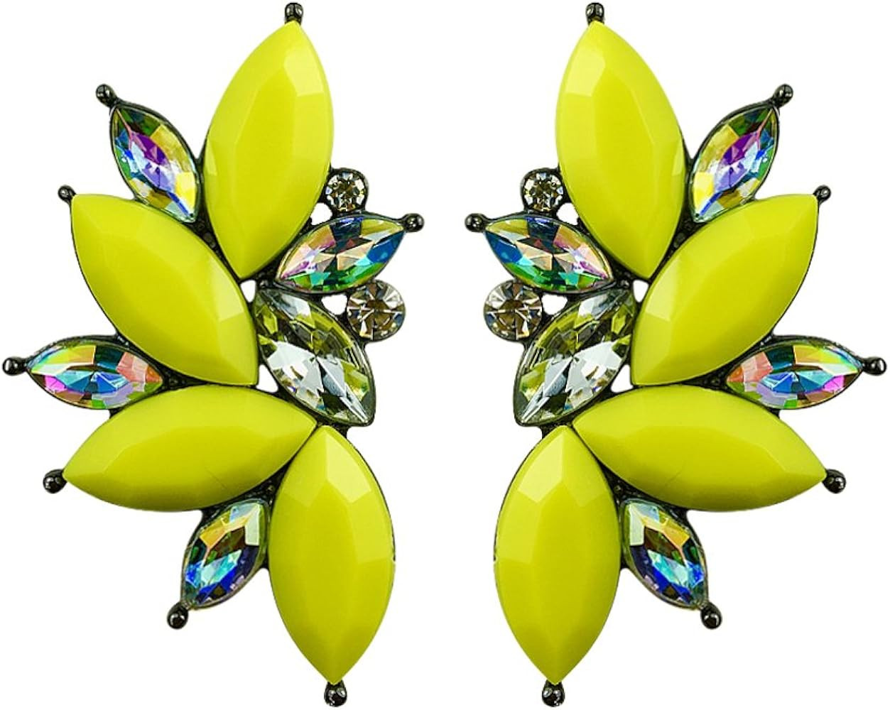 80s Funky Punk Rock Spiky Starburst Angel Wings Oversized Colorful Stones Studded Candy Cluster W... | Amazon (US)