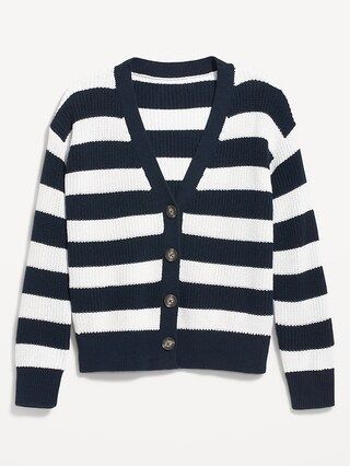 Striped Lightweight Shaker-Stitch Cardigan Sweater for Women | Old Navy (US)