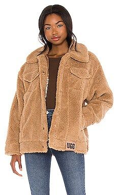 UGG Frankie Sherpa Trucker Jacket in Camel from Revolve.com | Revolve Clothing (Global)