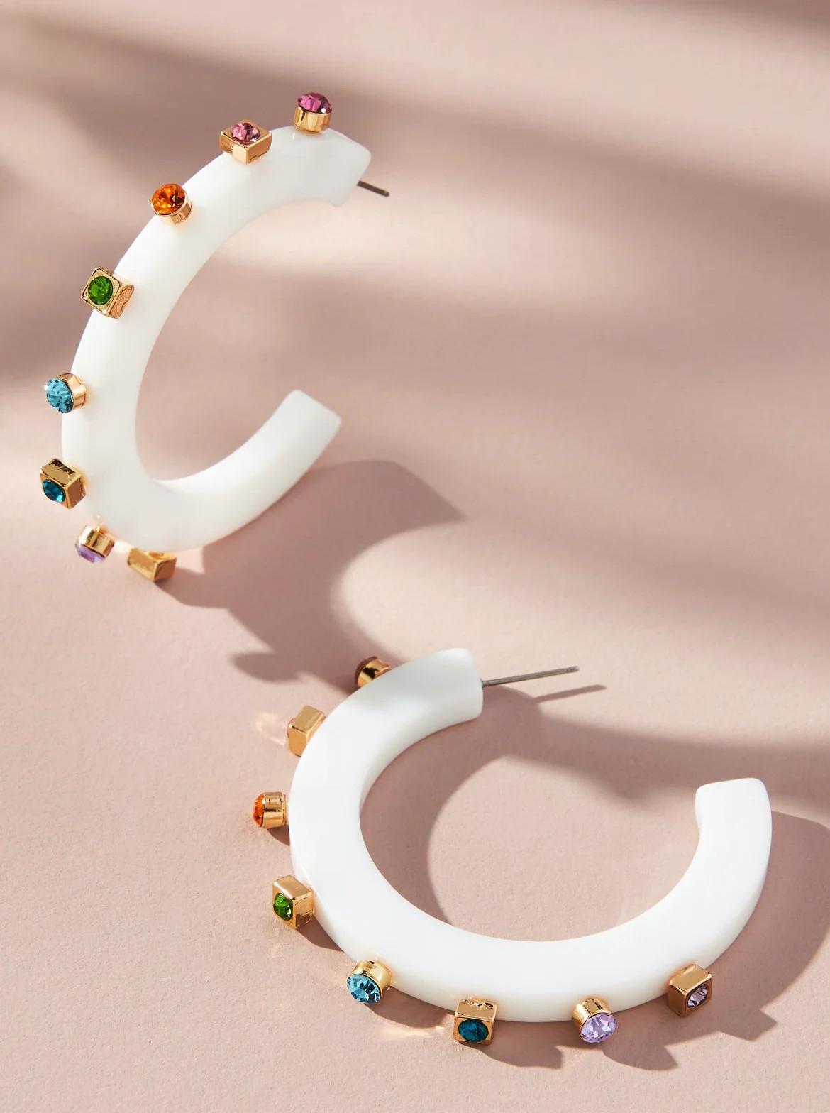 City Girl Jewel Hoop - White Multicolor | Smith and Co. Jewel Design