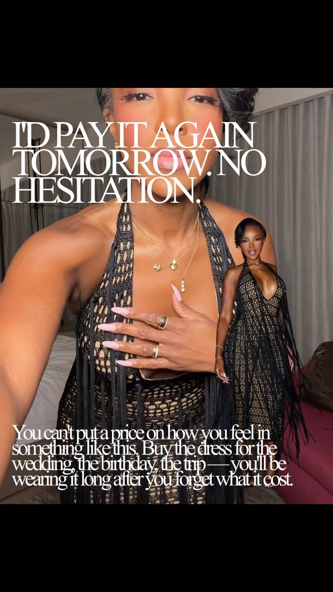 Scroll to shop! ✨ Everything from this look is linked below. 👇🏽

The ultimate statement dress 🖤 This black crochet maxi is giving vacation nights, destination wedding and luxe resort style all in one. The plunging neckline + open-knit detail make this one unforgettable.

black crochet maxi dress, crochet maxi dress, black vacation dress, resort wear dress, destination wedding guest dress, beach wedding guest dress, black halter dress, plunging neckline dress, open knit maxi dress, sheer maxi dress, vacation dinner outfit, tropical vacation outfit, resort wear women, vacation outfits women, statement maxi dress, kirasfashionfinds

Wearing: Size Small | 5’4” | 140 lbs | 34D-27-40

Download the FREE LTK app & follow @kirasfashionfinds to shop all my daily finds.

#LTKPetite #LTKTravel #LTKWeddingGuest