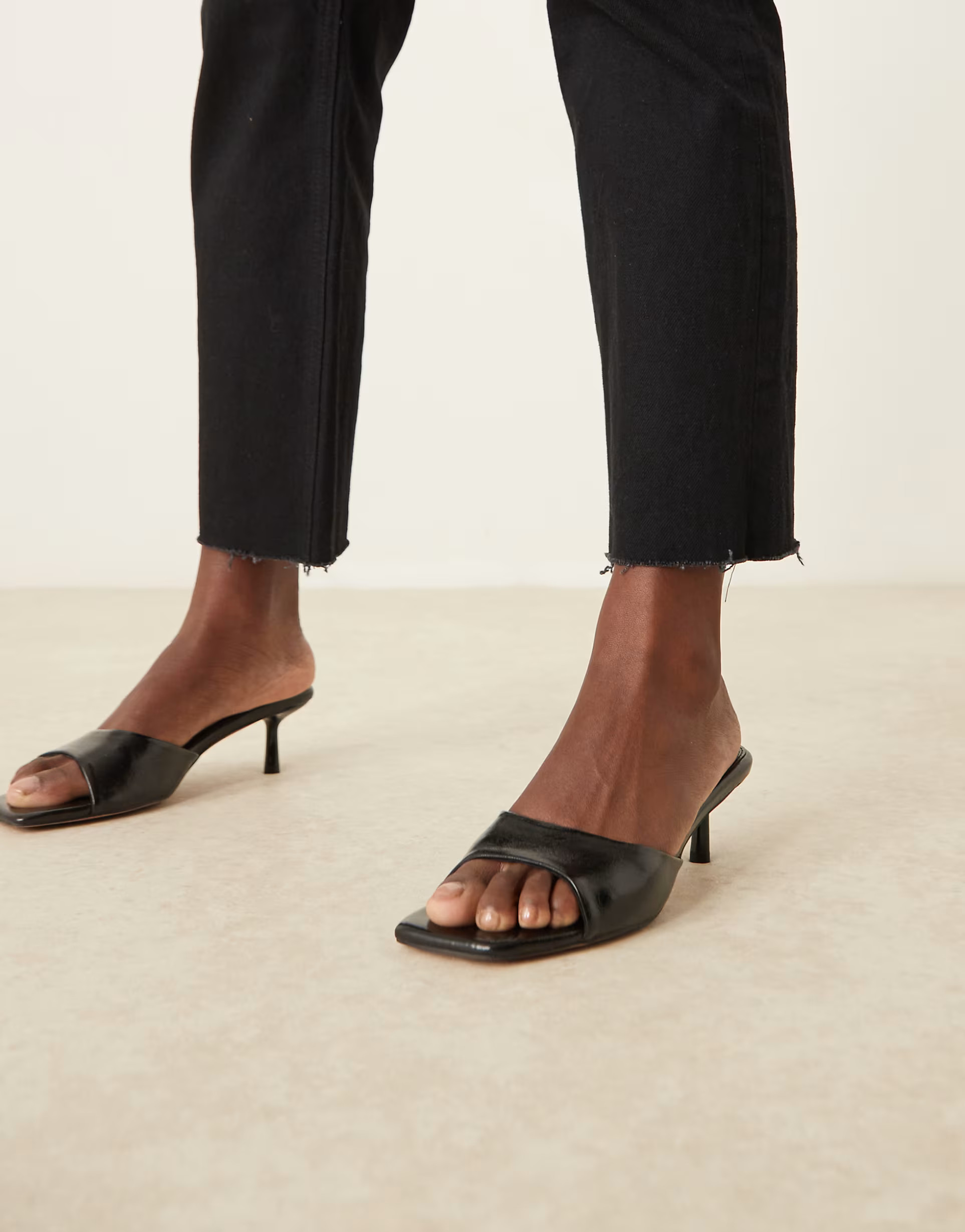 ASOS DESIGN Hyped kitten heeled mules in black | ASOS | ASOS (Global)