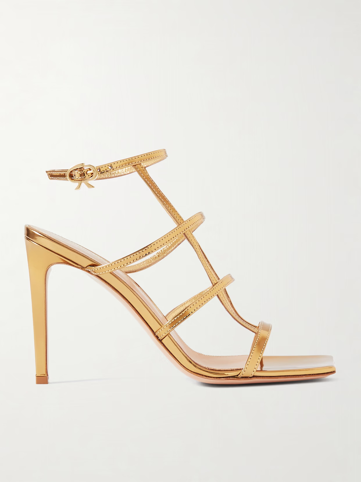 Gianvito Rossi - 95 Metallic Leather Sandals - Gold | NET-A-PORTER (UK & EU)