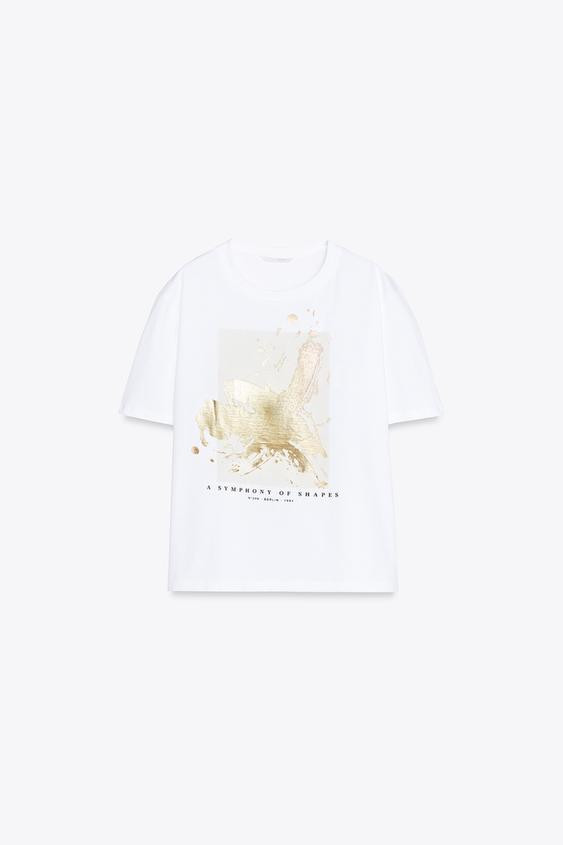 METALLIC GRAPHIC T-SHIRT | Zara US
