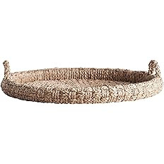 Creative Co-Op Round Braided Bankuan Tray with Handles | Amazon (US)