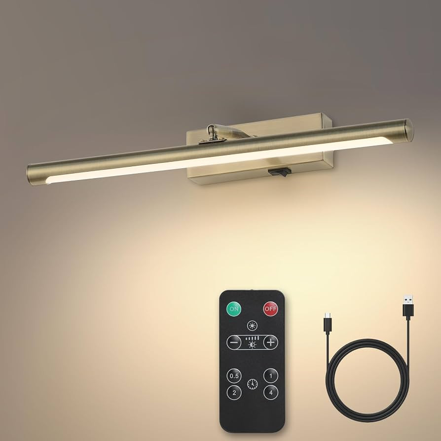 Picture Lights Battery Operated with Remote, Rechargeable Picture Lights for Wall Brightness Dimm... | Amazon (US)