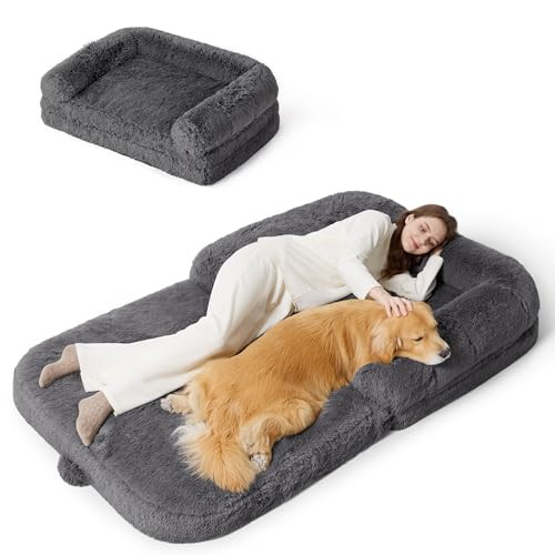 Bedsure Foldable Human Dog Bed - 2 in 1 Flexible Giant Human Dog Bed for Adult People with Suppor... | Amazon (US)