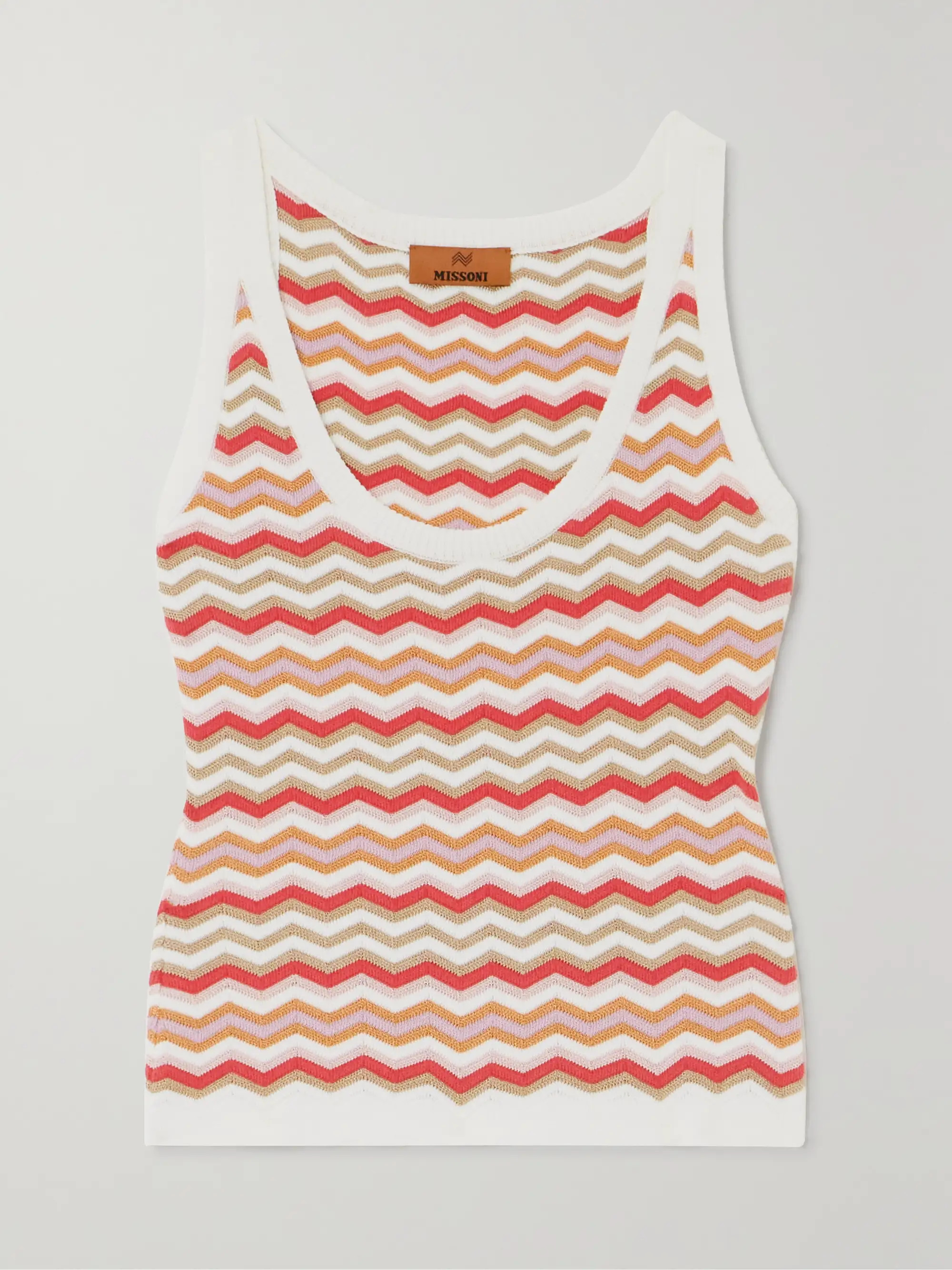 Striped cotton-blend crochet-knit tank | NET-A-PORTER APAC