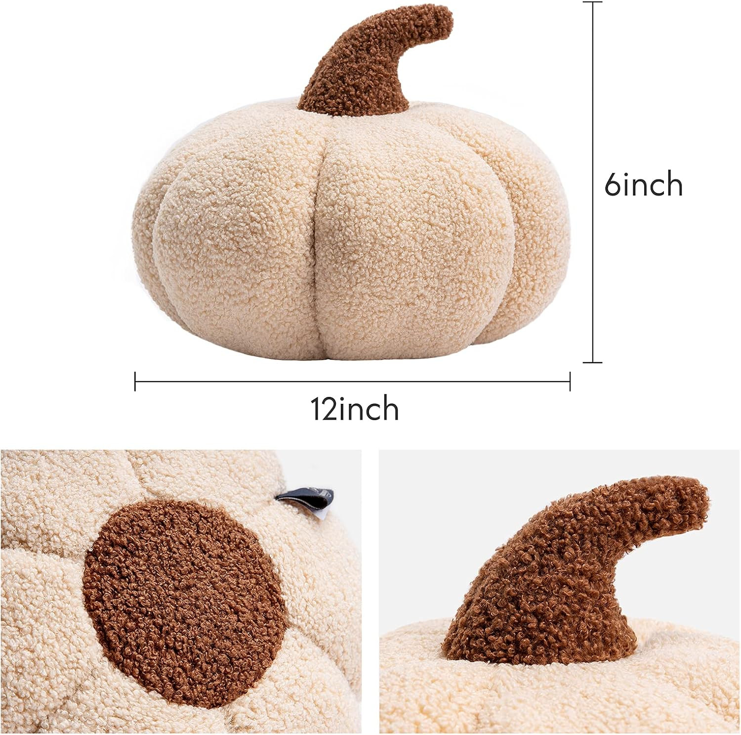 Phantoscope Teddy Fleece Pumpkin Throw Pillows, Happy Halloween Sherpa Fall Decorative Pumpkin Sh... | Amazon (US)