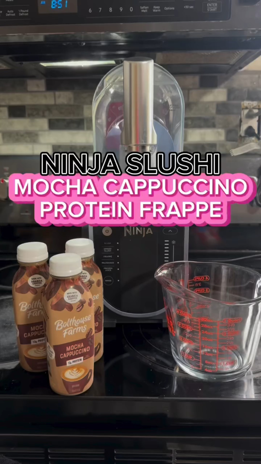 If you’re looking for a delicious morning drink that doubles as extra protein intake, this is for you. This Mocha Cappucino frappe has only two ingredients and is ready in less than an hour with the Ninja Slushi ☕️ 

3 bottles of Bolthouse Farms Mocha Cappucino protein drink
1 cup heavy cream
Frappe setting

#CapCut #ninjaslushi #proteindrink #frappes #proteinshakes