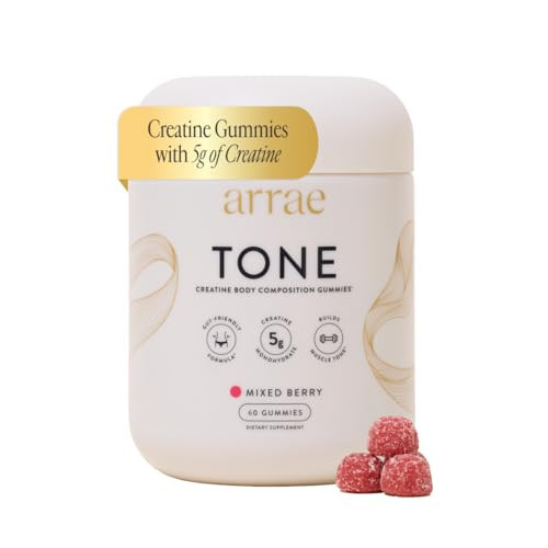 Arrae Tone Gummies – Creatine Monohydrate for Women – Support Lean Muscle, Strength & Recovery – Mixed Berry Flavor – 60 Count | Amazon (US)