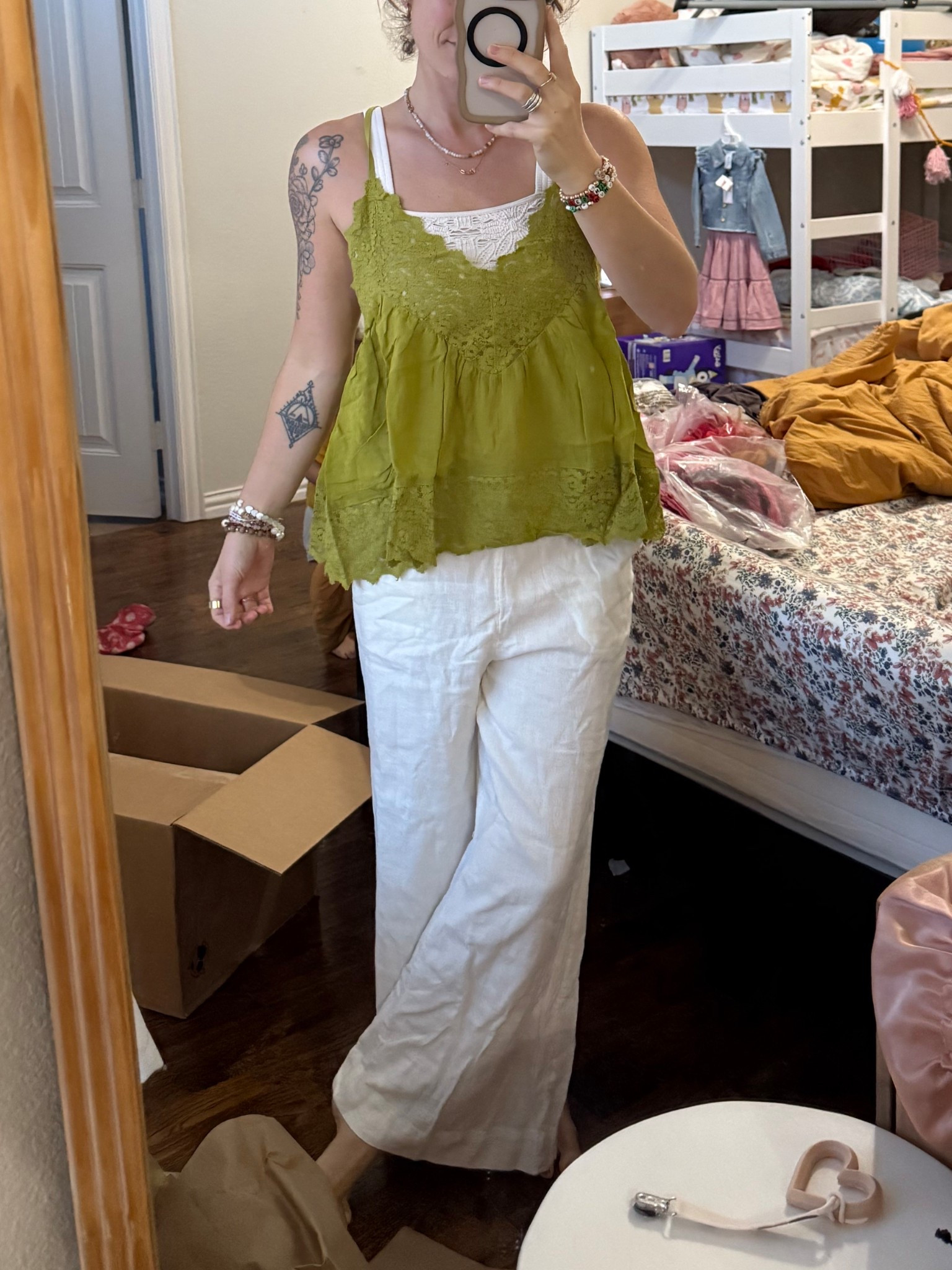 Wearing Xs in “Moss"