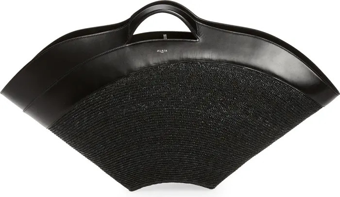 Alaïa Large Khaima Straw & Leather Basket Tote | Nordstrom | Nordstrom