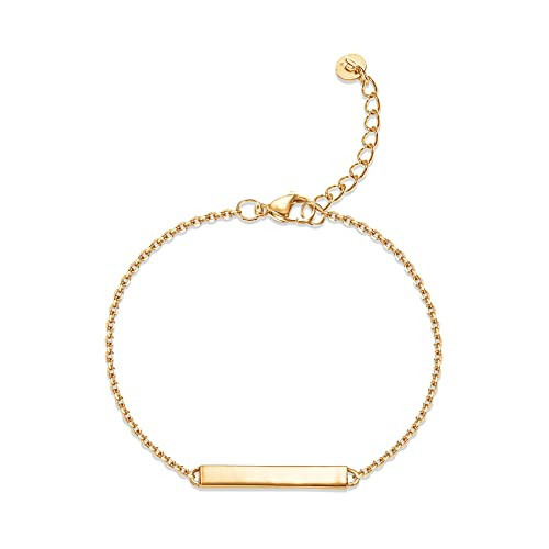 PAVOI 14k Gold Plated Lightweight Cable Chain Bracelet | Bracelet for Women (Yellow Plated, Cable Chain) | Amazon (US)