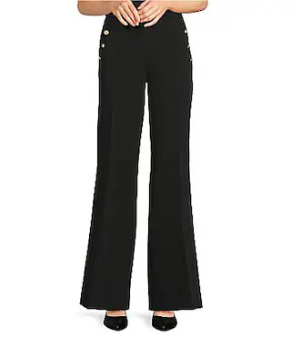 KARL LAGERFELD PARIS Textured Crepe Sailor Pants - 14 | Dillard's
