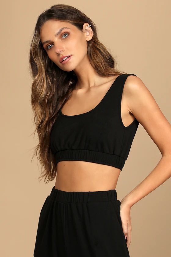 Ready for Relaxation Black Cropped Bra Top | Lulus (US)