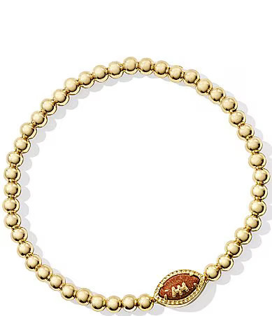 Kendra Scott Football Beaded Novelty Stretch Bracelet - Gold Orange Goldstone | Dillard's