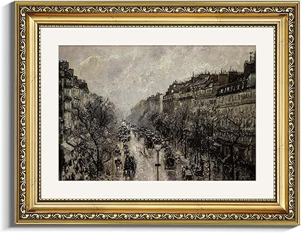 VIYYIEA Gold Framed Wall Art Canvas Print Home Decor for Living Room Classical Cityscape Artwork ... | Amazon (US)