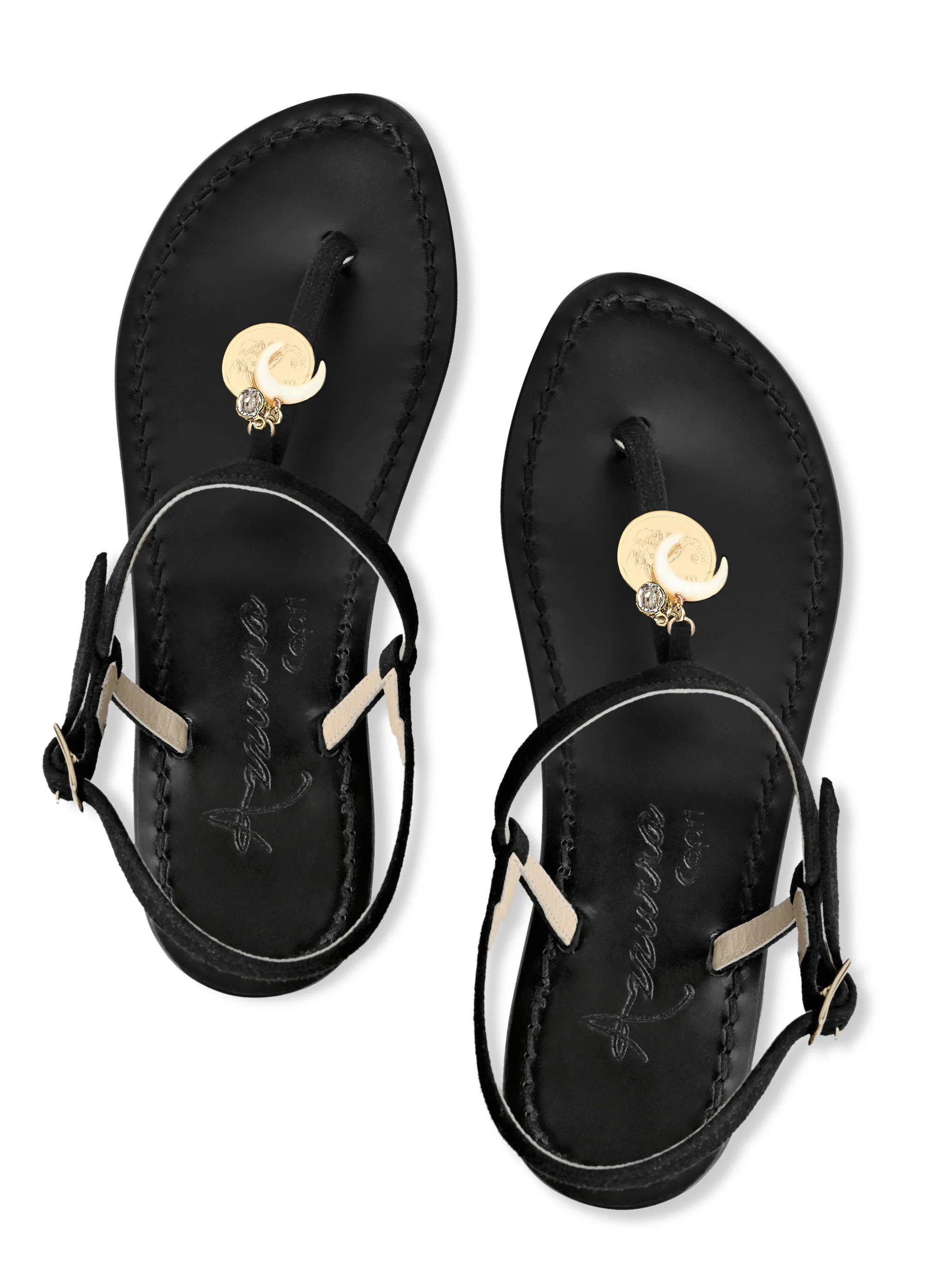 Zodiaco Nero Sandals | Azzurra Capri